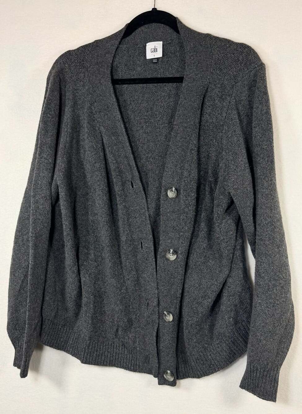 Cabi Front Button Cardigan Sweater Charcoal Grey Women’s Small